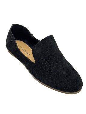 LUCKY BRAND Women's Black Suede Perforated Slip-On Loafers Casual Flats Size 10M